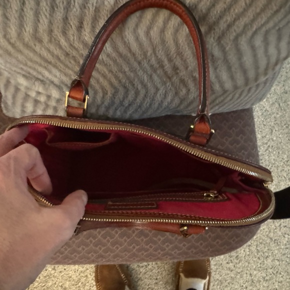 Dooney & Bourke Burgundy and Tan Satchel - Picture 8 of 8